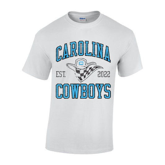 Carolina Cowboys Distressed White Tee