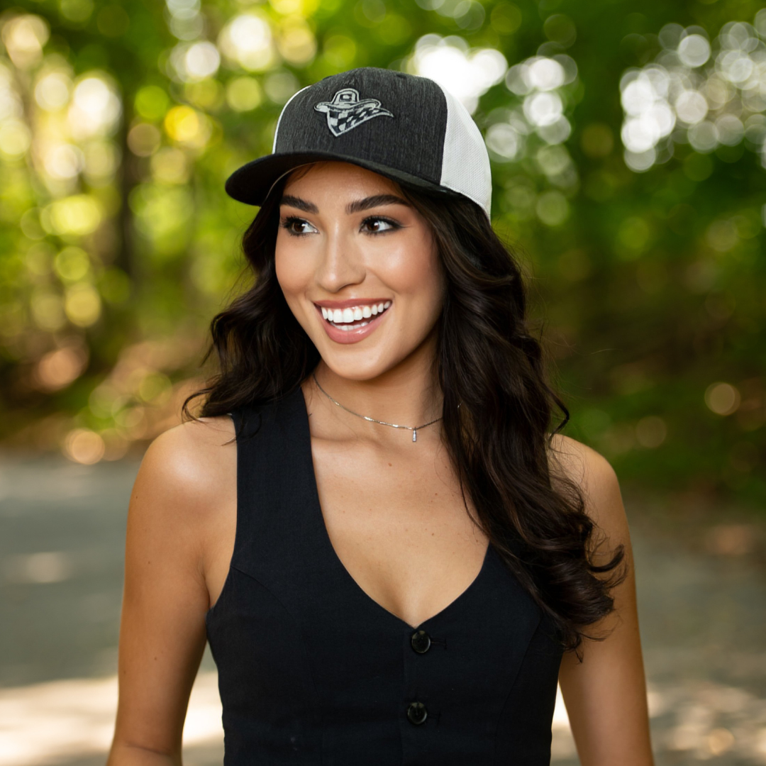 Hat - Dark Grey/White