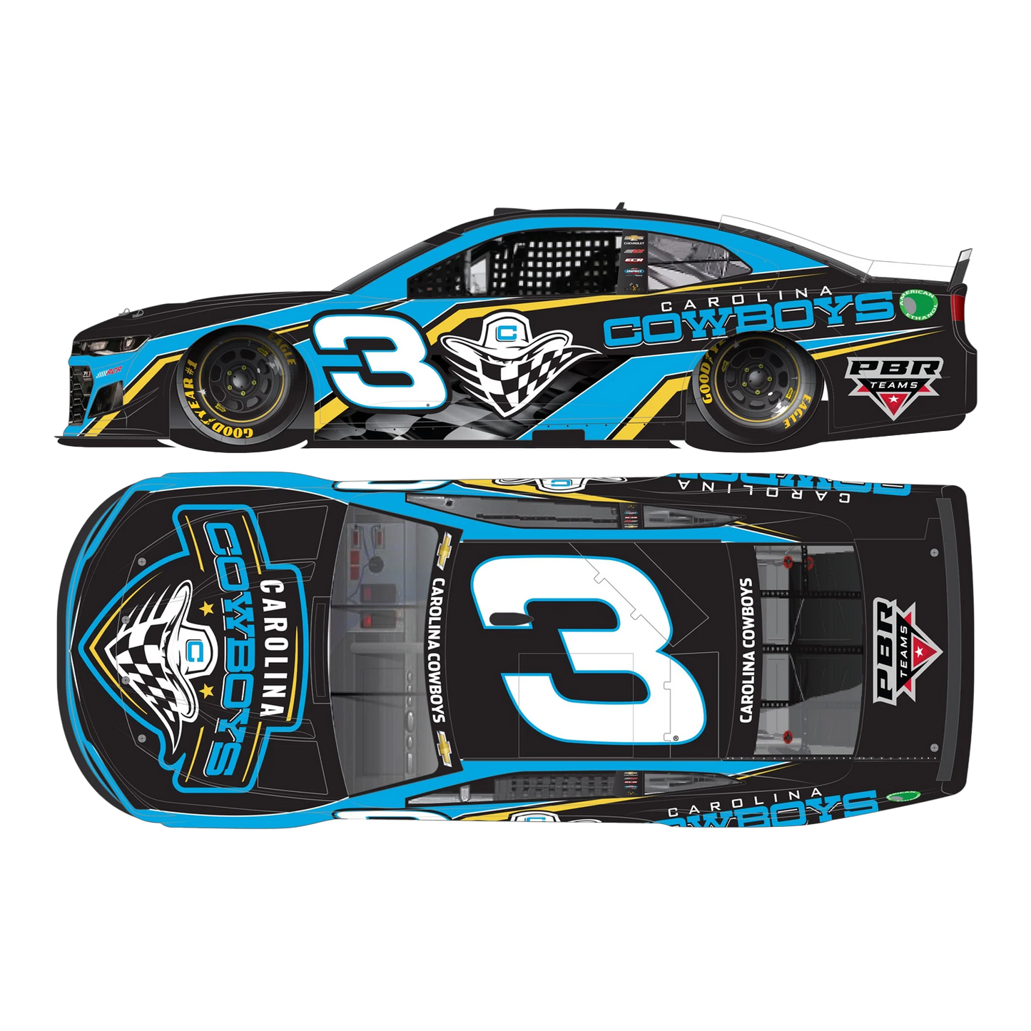 2022 Carolina Cowboy No. 3 1:24 Scale Diecast