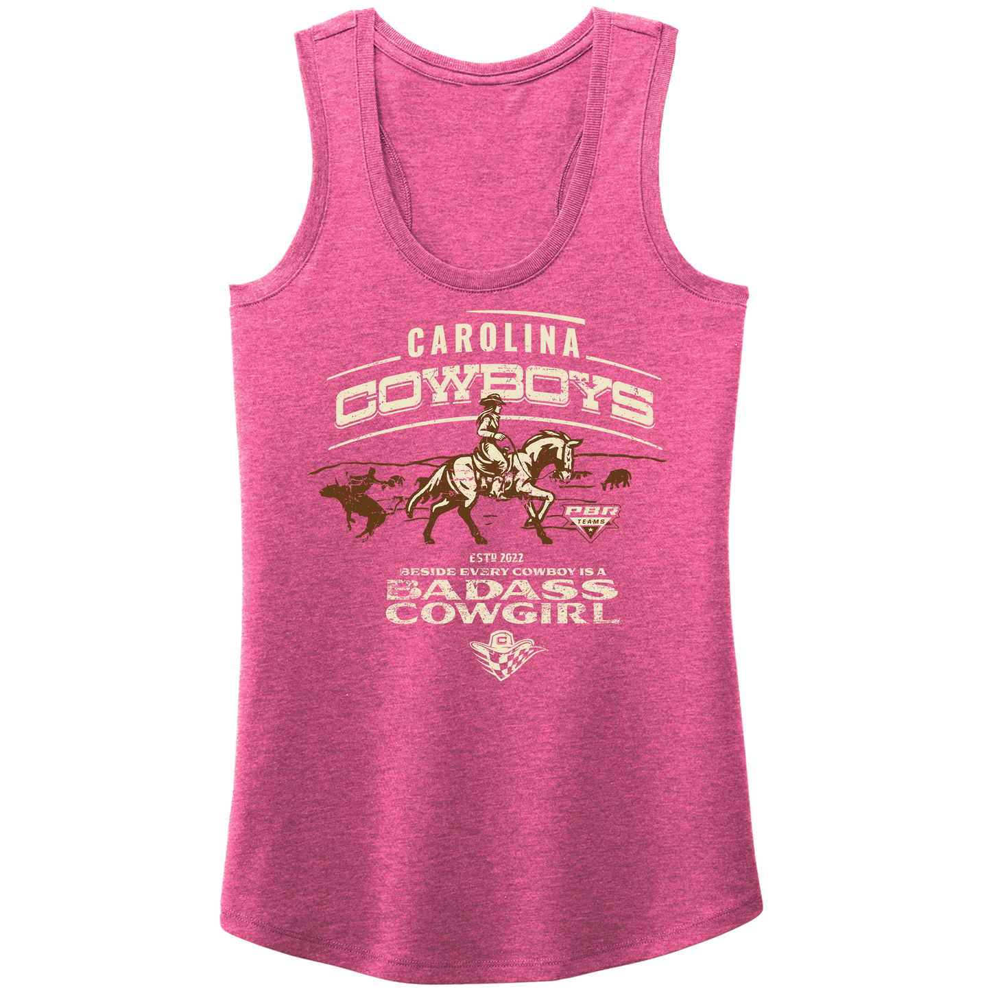 Ladies Badass Cowgirl Tank - Pink