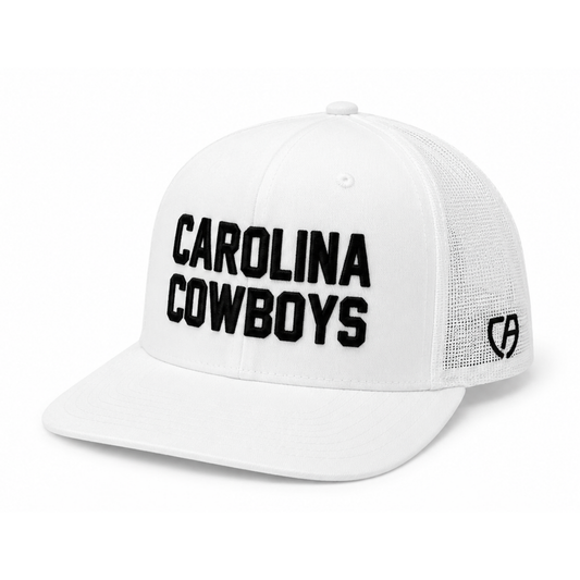 Carolina Cowboys White Trucker Hat