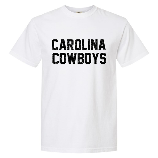 Carolina Cowboys Distressed White Tee